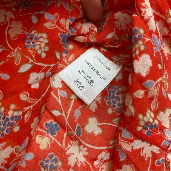 -Veronica beard (sz 8) floral silk chiffon blouse - Picture 3 of 6